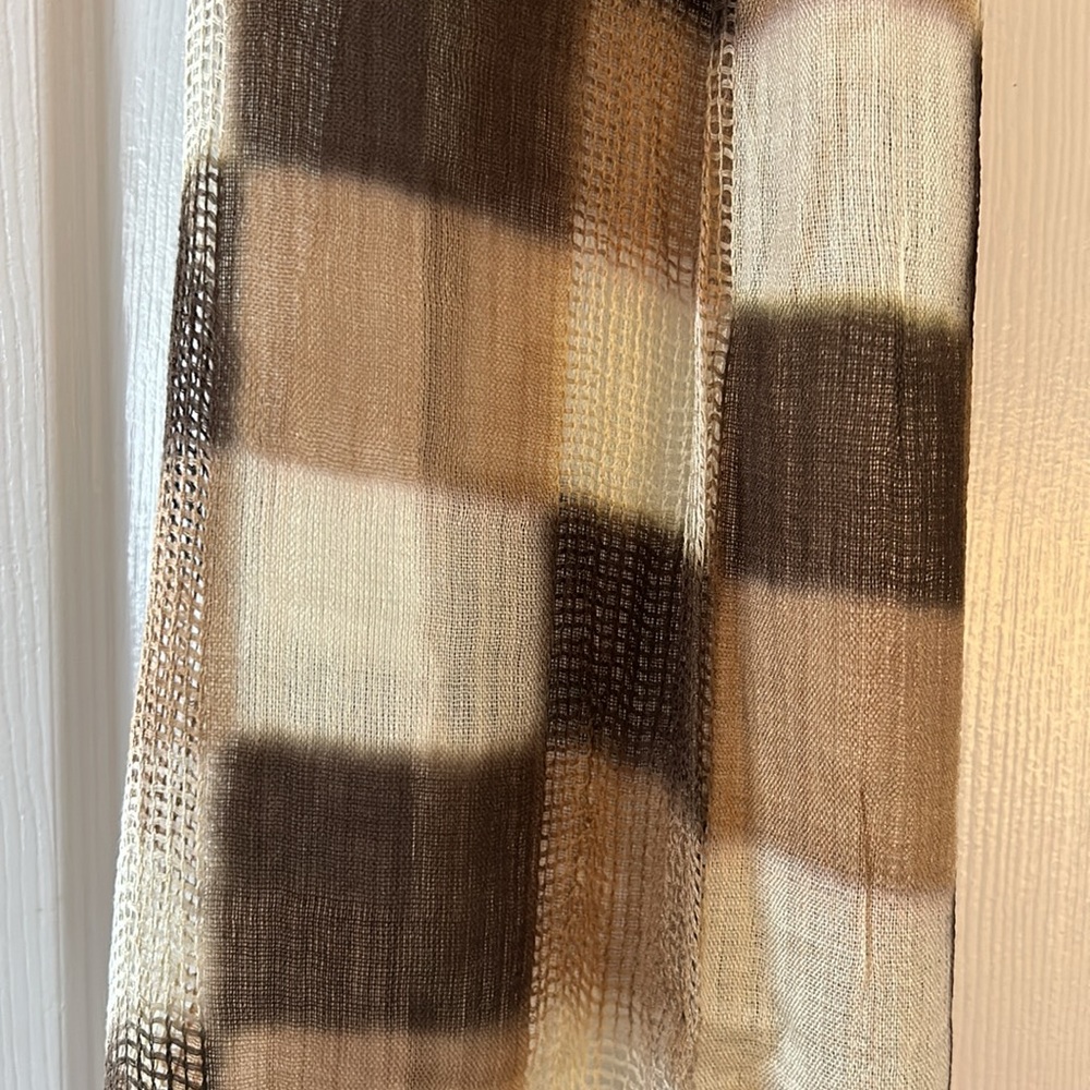 Brown & Tan 100% Cotton Scarf NWOT - Picture 2 of 5